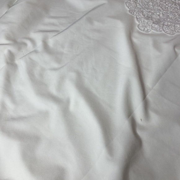 Crochet‎ Embroidery Lace Blouses Women Lace Stitching Tie Waist White Shirt M - Picture 7 of 10